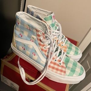BRAND NEW NEVER WORN Vans Sk8-Hi Tapered Skate Shoe Gingham Color-Block